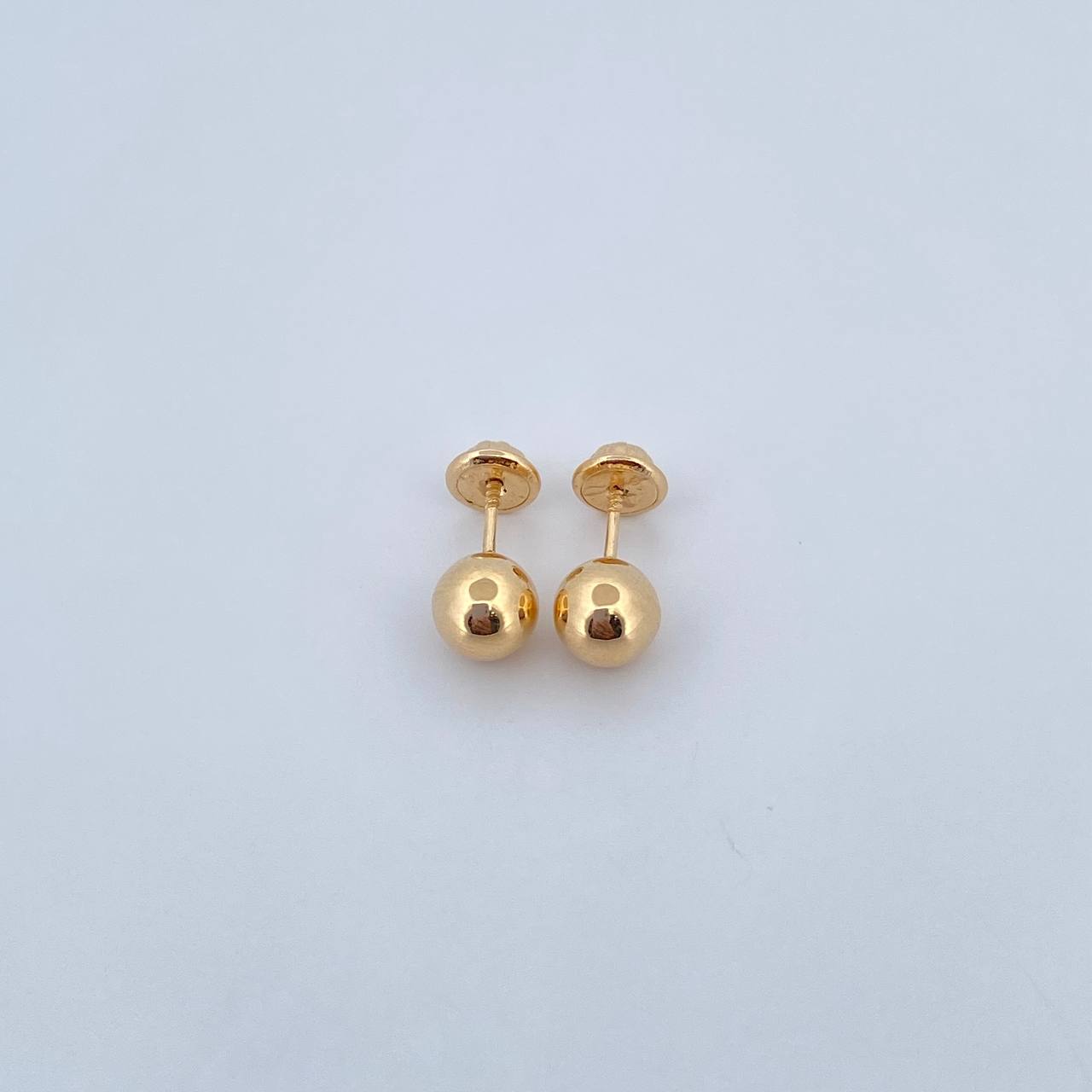 Stud Earrings Bead 0.55gr / 6mm Polished 18K Yellow Gold $