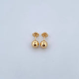 Stud Earrings Bead 0.7gr / 7mm Polished 18K Yellow Gold $