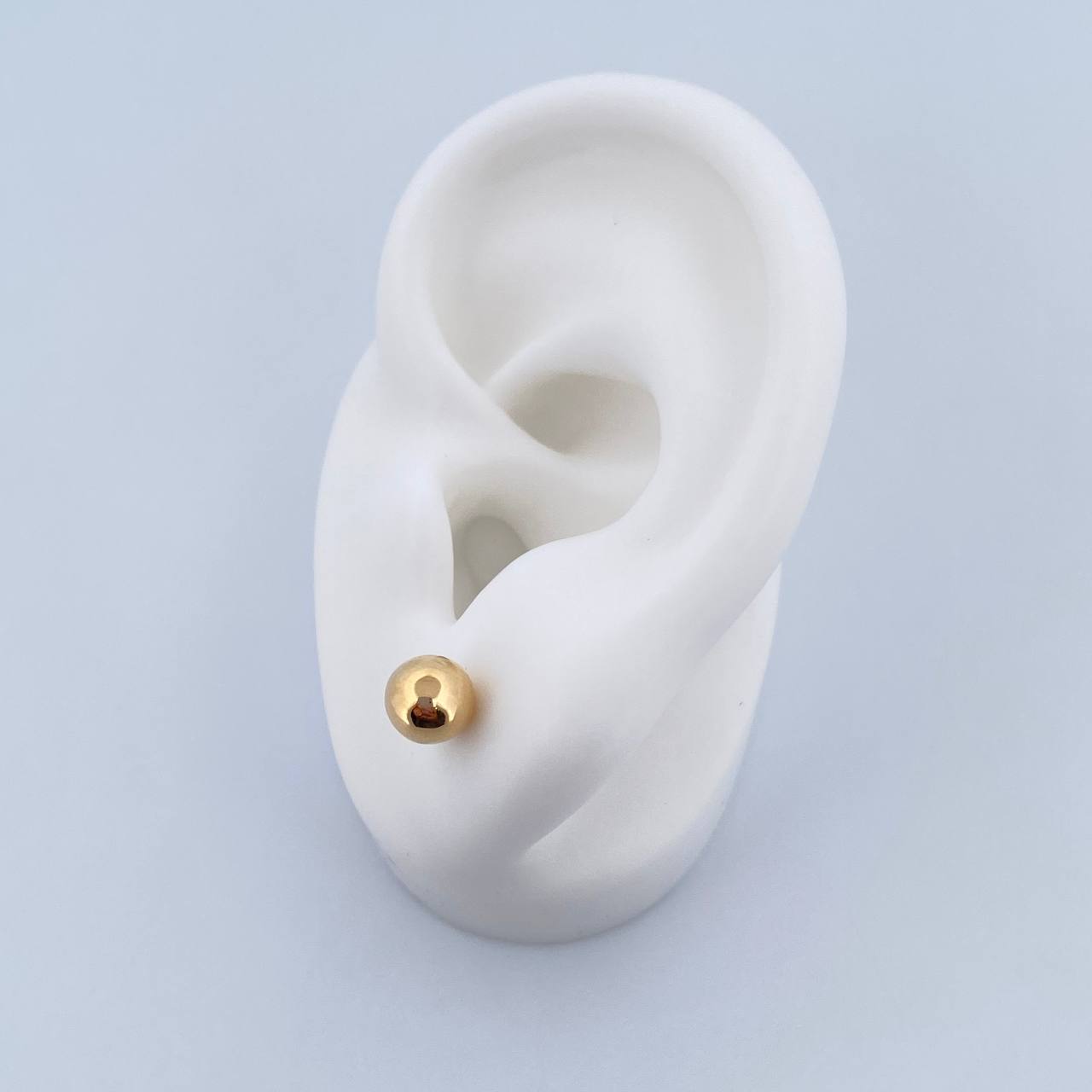 Stud Earrings Bead 0.7gr / 7mm Polished 18K Yellow Gold $