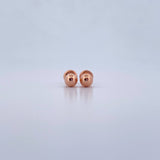 Stud Earrings Bead 0.55gr / 5mm Polished 18K Rose Gold &