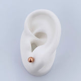 Stud Earrings Bead 0.55gr / 5mm Polished 18K Rose Gold &