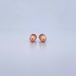 Stud Earrings Bead 0.7gr / 5mm Diamond Cut 18K Rose Gold &