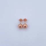 Stud Earrings Bead 0.65gr / 6mm Polished 18K Rose Gold &