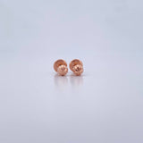 Stud Earrings Bead 0.55gr / 4mm Diamond Cut 18K Rose Gold &