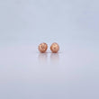 Stud Earrings Bead 0.8gr / 6mm Diamond Cut 18K Rose Gold &