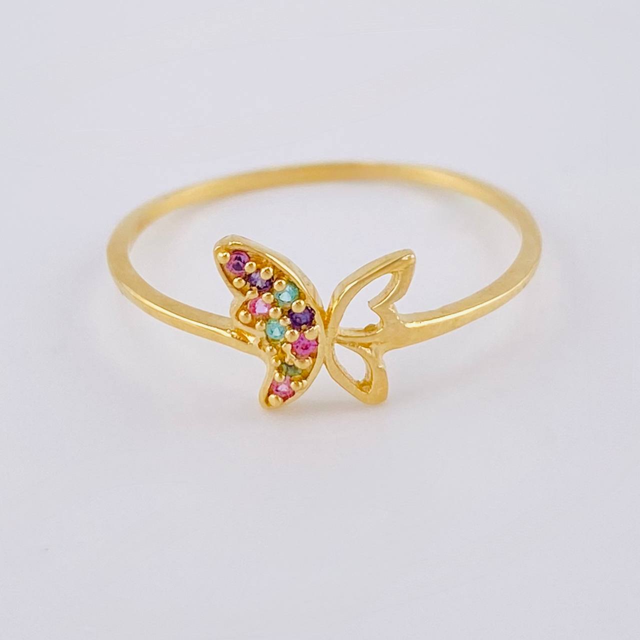 Butterfly Silhouette Ring 1.1 g / T8 1/2 18K Yellow Gold