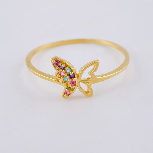 Butterfly Silhouette Ring 1.1 g / T8 1/2 18K Yellow Gold