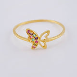 Butterfly Silhouette Ring 1.1 g / T8 1/2 18K Yellow Gold