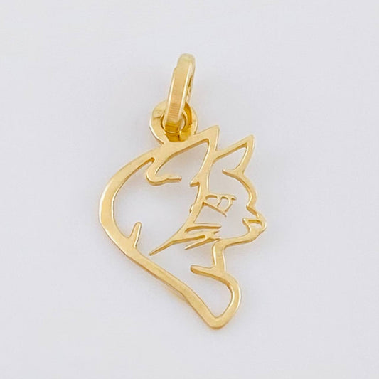 Dije Silueta De Zorro 0.3 g / 3/4 in Oro Amarillo 18K