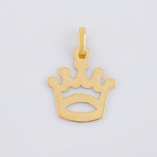 Dije Corona 0.55 g / 3/4 in Oro Amarillo 18K