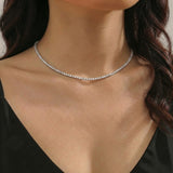 Cadena Tenis Diamantes 4,24 Qts 4.75 g / 15 in / 1.9 mm Oro Blanco 18K