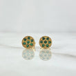 Topos Circulo Plano 1.6gr / 7mm Circones Verdes Oro Amarillo 18K ©