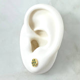 Topos Circulo Plano 1.6gr / 7mm Circones Verdes Oro Amarillo 18K ©