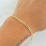 Cuban Links Bracelet 4.45gr / 21cm / 4mm Yellow Gold +0 18K