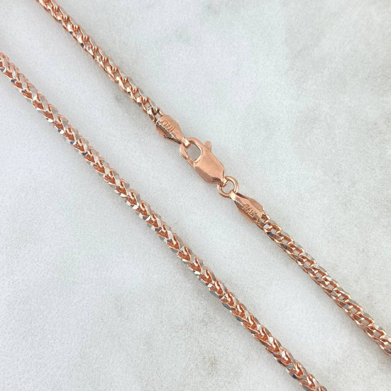 Geo Franco Chain 24.9gr / 23 1/2 in / 2.5mm Two-Tone White Rose Gold +4 18K ©