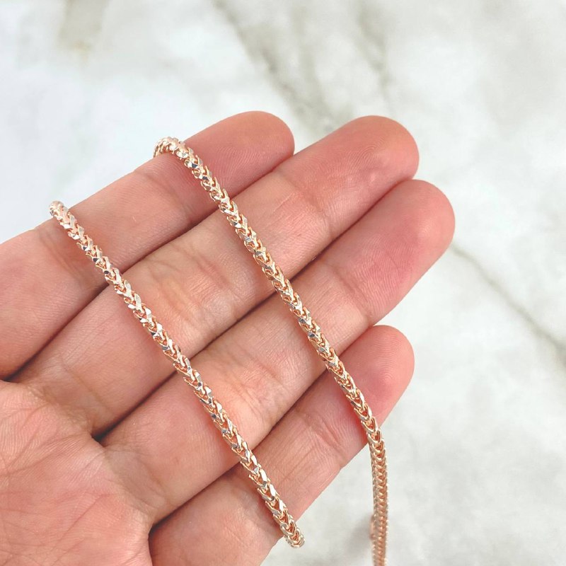 Geo Franco Chain 24.9gr / 23 1/2 in / 2.5mm Two-Tone White Rose Gold +4 18K ©