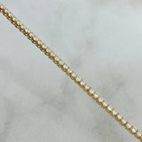 Cadena Tennis 11.1gr / 45cm / 2mm Circones Blancos Oro Amarillo +4 18K ©