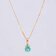 Set Cadena Veneciana + Dije Senciillo Redondo Esmeralda 20 Pts / 1.1 g / 17 3/4 in Oro Amarillo 18K