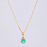 Set Cadena Veneciana + Dije Sencillo Redondo Esmeralda 18 Pts / 1.15 g / 17 3/4 in Oro Amarillo 18K