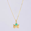 Set Cadena Veneciana + Dije Moño Esmeralda 6 Pts / 1.2 g / 17 3/4 in Oro Amarillo 18K