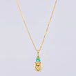 Set Cadena Veneciana + Dije Gc Esmeralda Pts 6 / 1.15 g / 17 3/4 in Oro Amarillo 18K