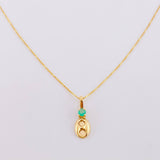 Set Cadena Veneciana + Dije Gc Esmeralda Pts 6 / 1.15 g / 17 3/4 in Oro Amarillo 18K