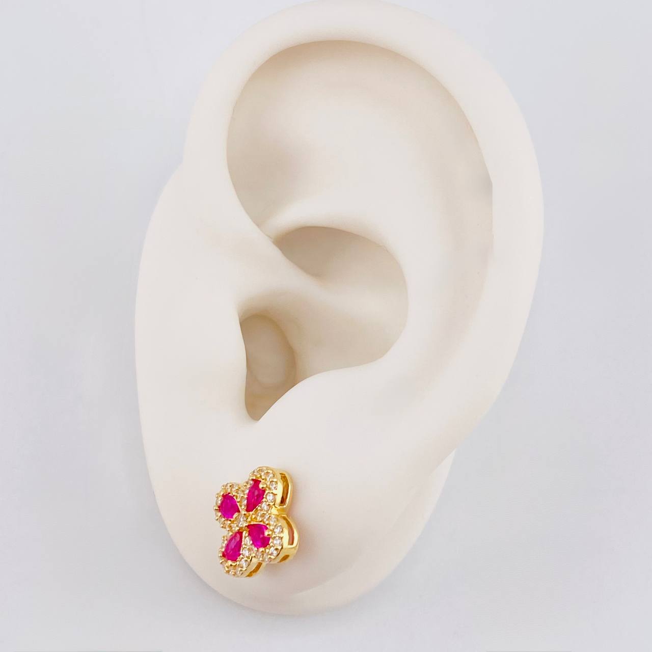 Topos Flor Trebol Tupido 2.45g / in / 9.05mm Oro Amarillo 18K