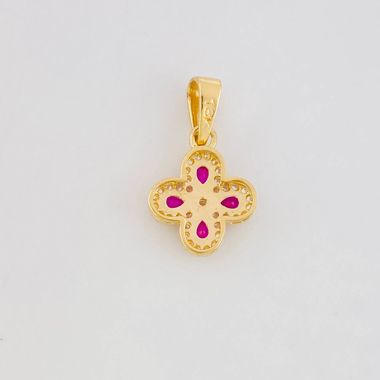 Dije Flor Trebol Tupido 1.15g / 3/4 in Oro Amarillo 18K