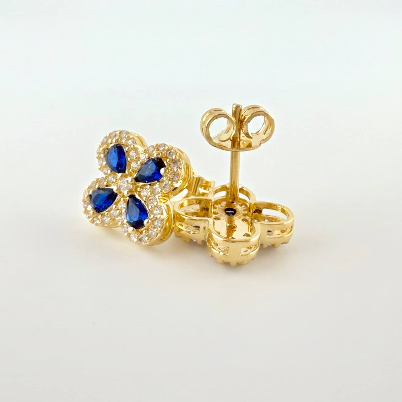 Topos Flor Trebol Tupido 2.25g / in / 9.15mm Oro Amarillo 18K