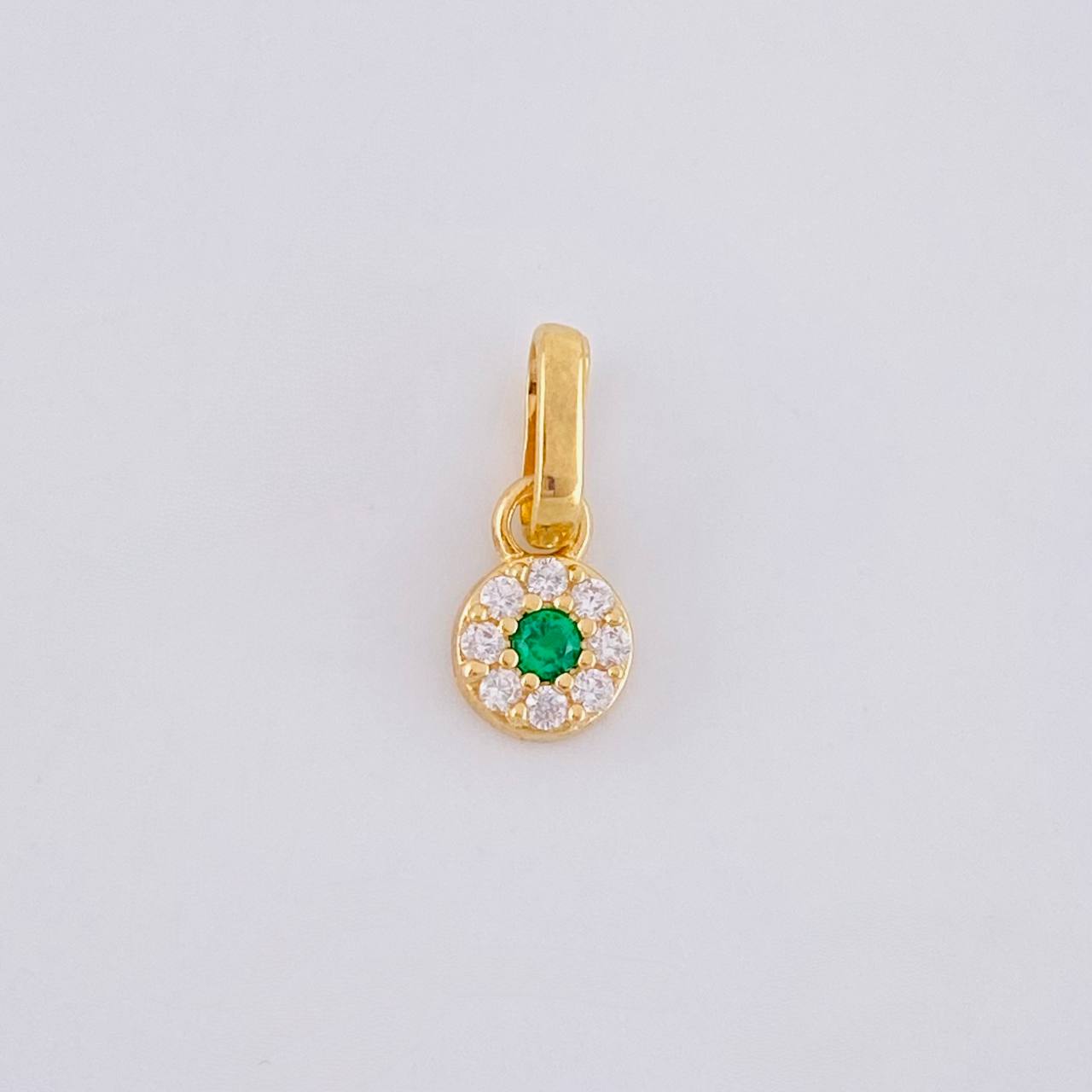 Circular Pendant Dense 0.45g / 1/2 in 18K Yellow Gold