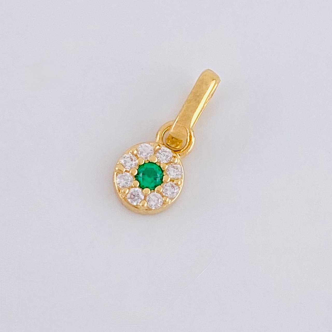 Circular Pendant Dense 0.45g / 1/2 in 18K Yellow Gold