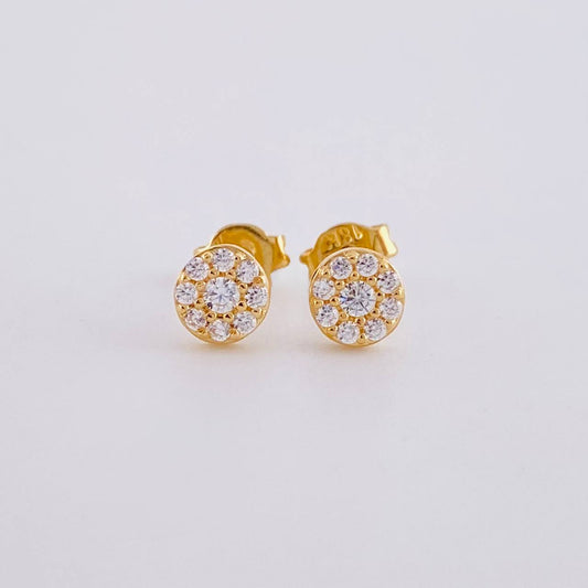 Stud Earrings Circular Dense 1.25g / in / 6.1mm Yellow Gold 18K