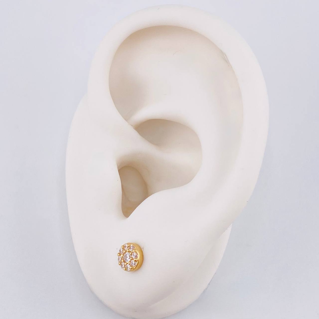 Topos Circular tupido 1.05g / in / 5.3mm Oro Amarillo 18K