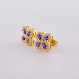 Topos Flor Trebol Tupido 2.2g / in / 9mm Oro Amarillo 18K
