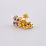 Topos Flor Trebol Tupido 2.2g / in / 9mm Oro Amarillo 18K