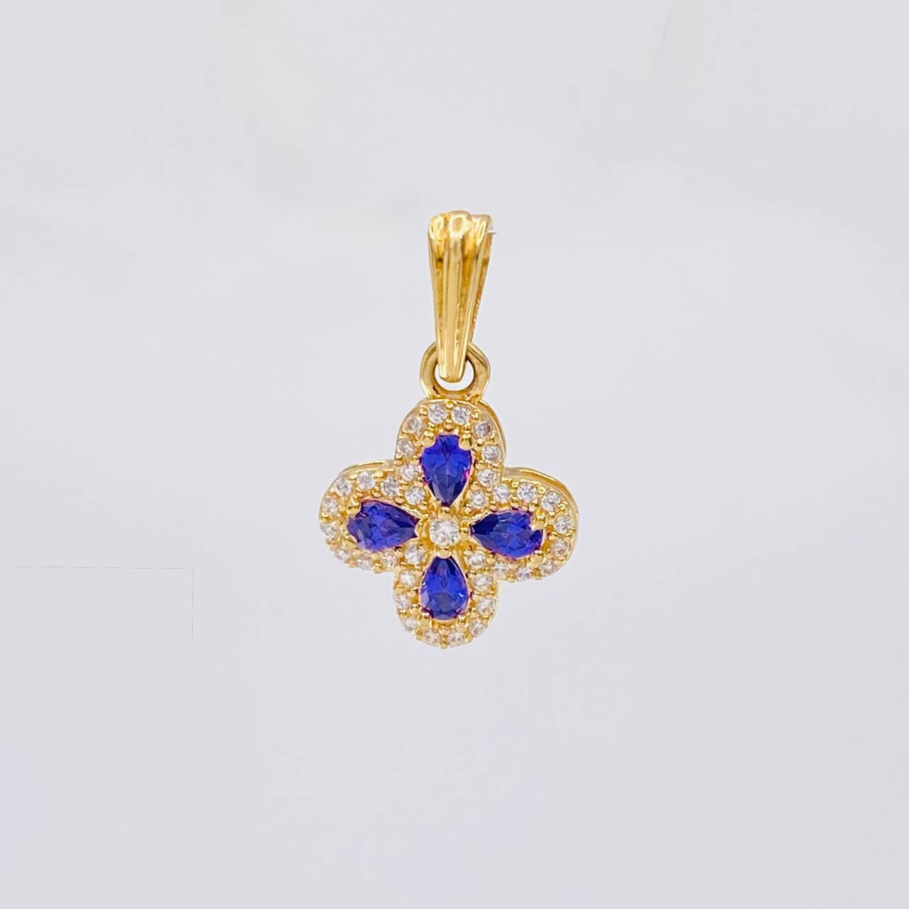 Dije Flor Trebol Tupido 1.2g / 3/4 in Oro Amarillo 18K