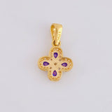 Dije Flor Trebol Tupido 1.2g / 3/4 in Oro Amarillo 18K