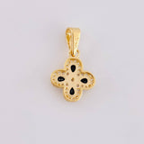 Dije Flor Trebol Tupido 1.1g / 3/4 in Oro Amarillo 18K