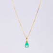 Set Cadena Veneciana + Dije Sencillo Lagrima Esmeralda 19 Pts / 1.05 g / 17 3/4 in Oro Amarillo 18K