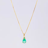 Set Cadena Veneciana + Dije Sencillo Lagrima Esmeralda 19 Pts / 1.05 g / 17 3/4 in Oro Amarillo 18K