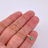 Set Cadena Veneciana + Dije Sencillo Lagrima Esmeralda 19 Pts / 1.05 g / 17 3/4 in Oro Amarillo 18K