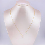 Set Cadena Veneciana + Dije Sencillo Lagrima Esmeralda 19 Pts / 1.05 g / 17 3/4 in Oro Amarillo 18K