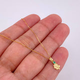 Set Cadena Veneciana + Dije Huellita Esmeralda 3 Pts / 1 g / 17 3/4 in Oro Amarillo 18K