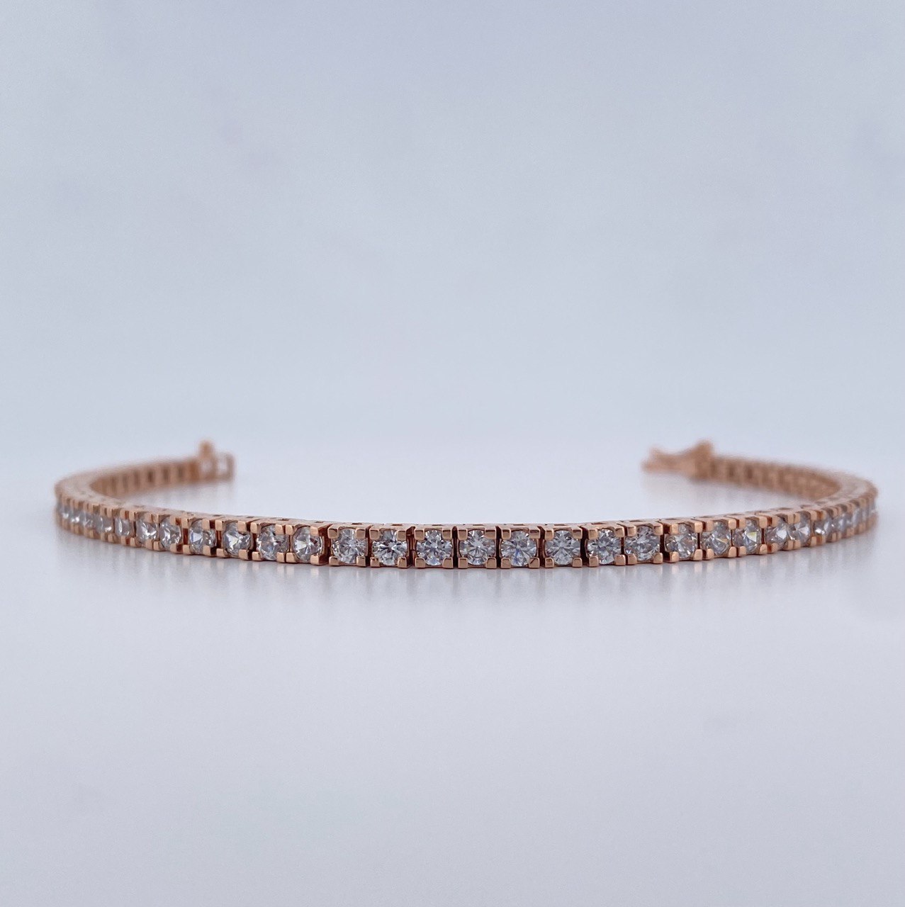 Bracelet Tennis 11.45gr / 17.6cm / 2.9mm White Zircons 18K Rose Gold $