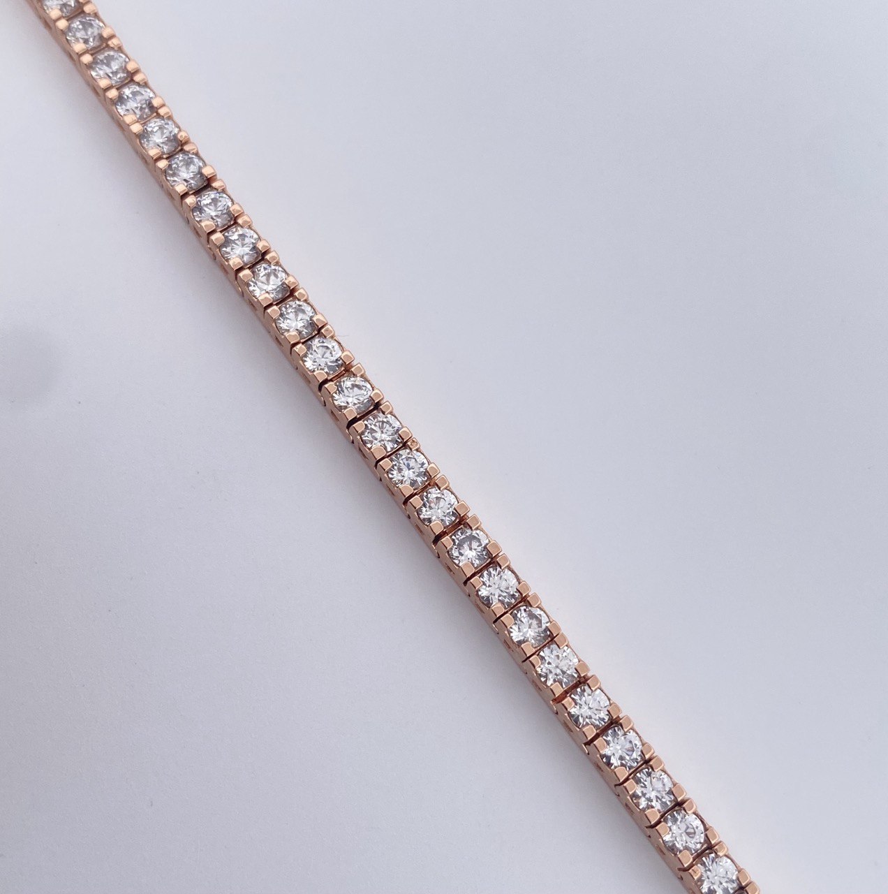 Bracelet Tennis 11.45gr / 17.6cm / 2.9mm White Zircons 18K Rose Gold $