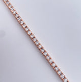 Bracelet Tennis 11.45gr / 17.6cm / 2.9mm White Zircons 18K Rose Gold $