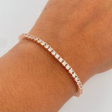 Bracelet Tennis 11.45gr / 17.6cm / 2.9mm White Zircons 18K Rose Gold $