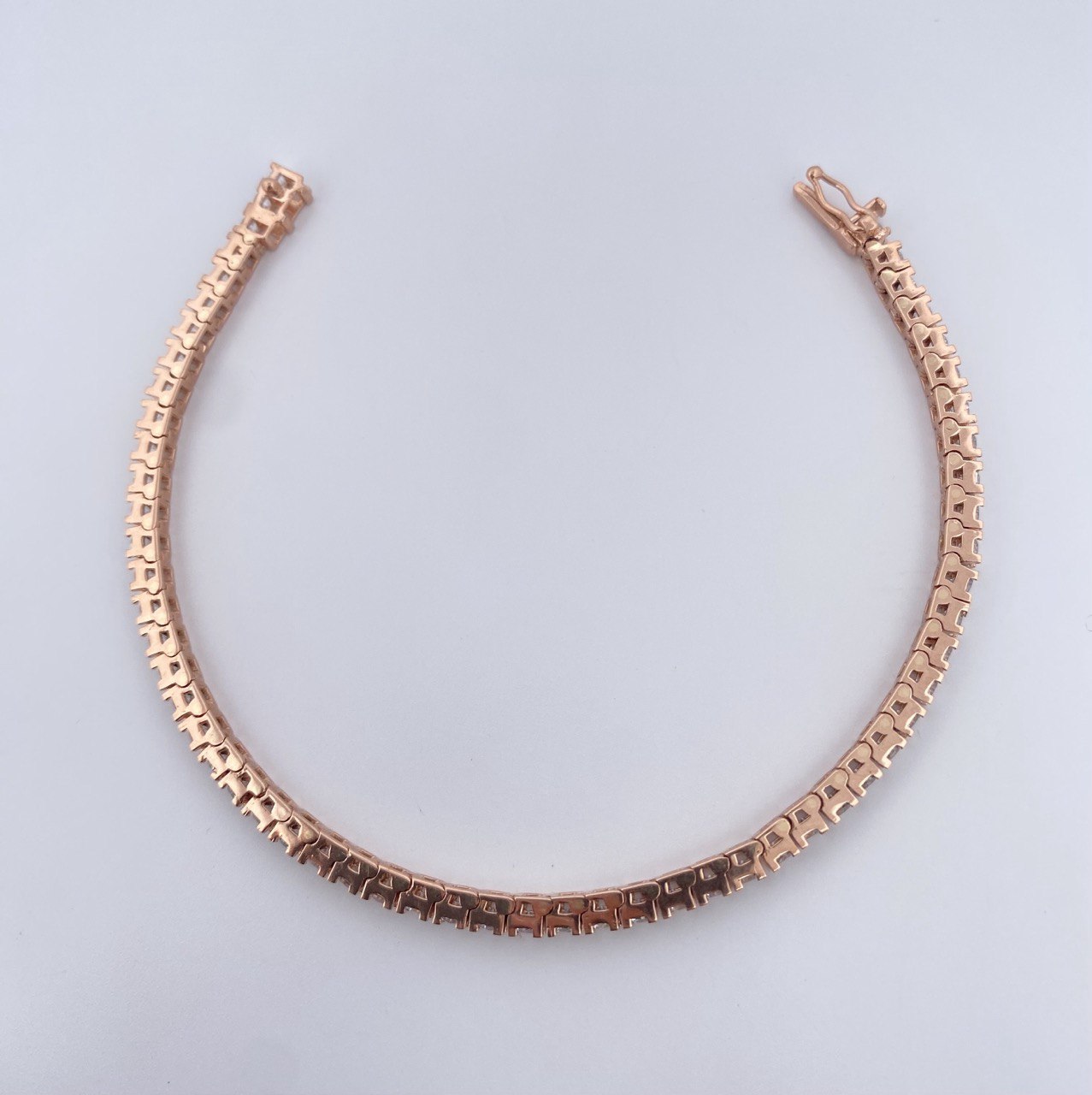 Bracelet Tennis 11.45gr / 17.6cm / 2.9mm White Zircons 18K Rose Gold $