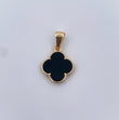 Pendant Clover 1.9gr / 2.4cm / Black Onyx 18K Yellow Gold &