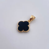 Pendant Clover 1.9gr / 2.4cm / Black Onyx 18K Yellow Gold &
